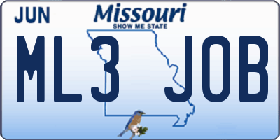 MO license plate ML3J0B