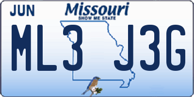 MO license plate ML3J3G