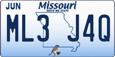 MO license plate ML3J4Q