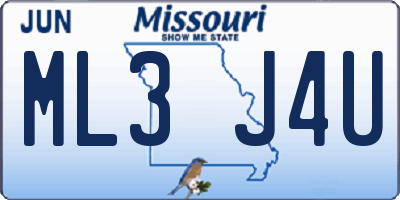 MO license plate ML3J4U