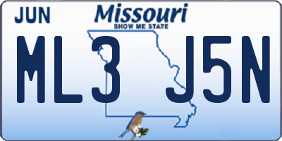 MO license plate ML3J5N