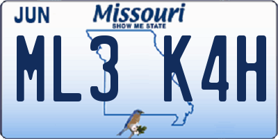 MO license plate ML3K4H