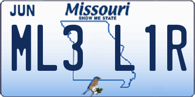 MO license plate ML3L1R