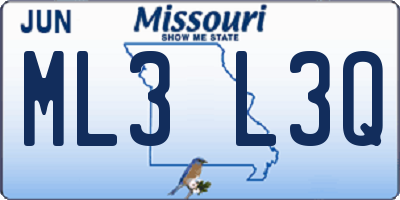 MO license plate ML3L3Q