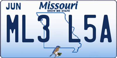 MO license plate ML3L5A