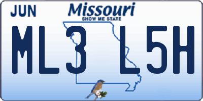 MO license plate ML3L5H