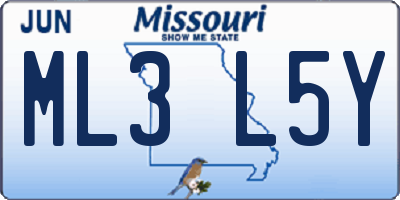MO license plate ML3L5Y