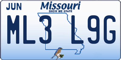 MO license plate ML3L9G