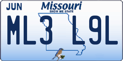 MO license plate ML3L9L