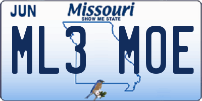 MO license plate ML3M0E