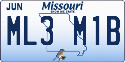 MO license plate ML3M1B