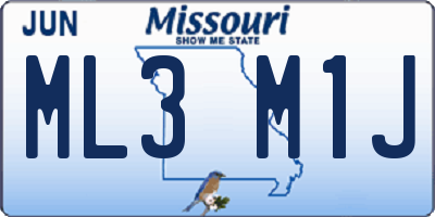 MO license plate ML3M1J