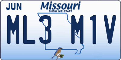 MO license plate ML3M1V