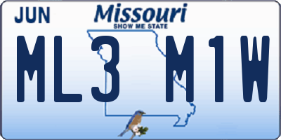 MO license plate ML3M1W