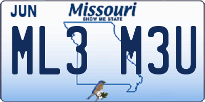 MO license plate ML3M3U