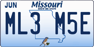 MO license plate ML3M5E