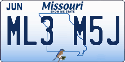 MO license plate ML3M5J