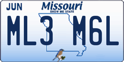 MO license plate ML3M6L