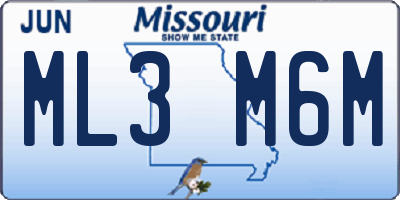 MO license plate ML3M6M