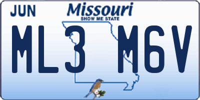 MO license plate ML3M6V