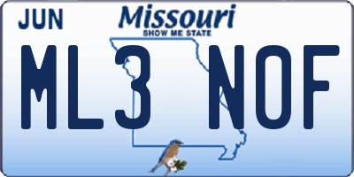 MO license plate ML3N0F