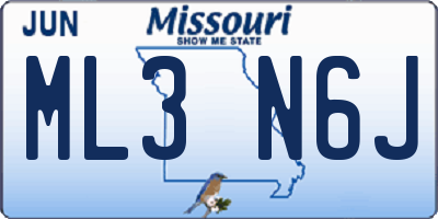 MO license plate ML3N6J