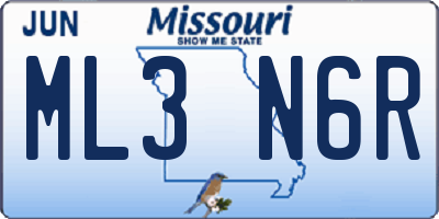 MO license plate ML3N6R