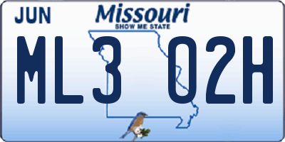 MO license plate ML3O2H