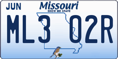 MO license plate ML3O2R