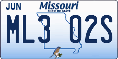 MO license plate ML3O2S