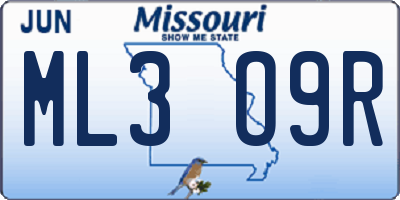 MO license plate ML3O9R