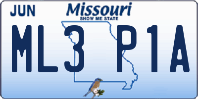 MO license plate ML3P1A