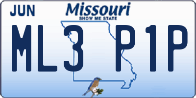 MO license plate ML3P1P