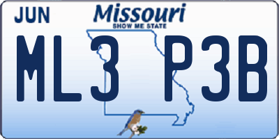 MO license plate ML3P3B