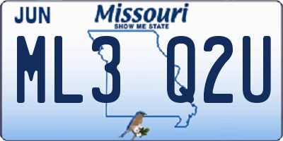 MO license plate ML3Q2U