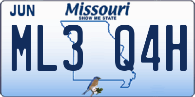 MO license plate ML3Q4H