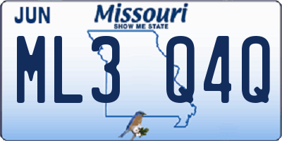 MO license plate ML3Q4Q