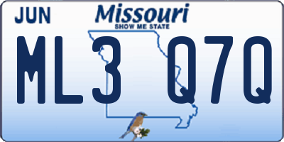 MO license plate ML3Q7Q