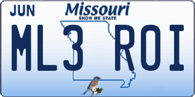 MO license plate ML3R0I
