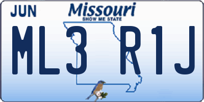 MO license plate ML3R1J