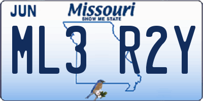 MO license plate ML3R2Y