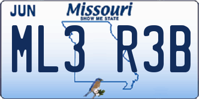 MO license plate ML3R3B