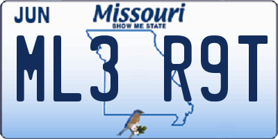 MO license plate ML3R9T