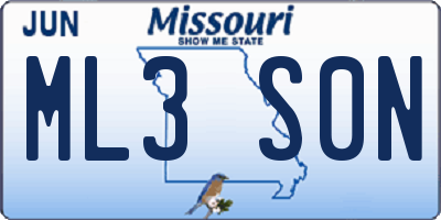 MO license plate ML3S0N