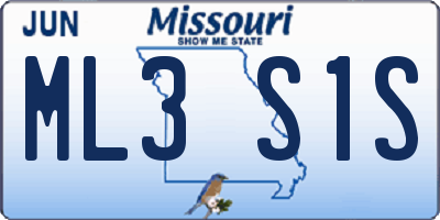 MO license plate ML3S1S