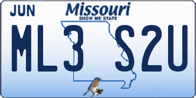 MO license plate ML3S2U