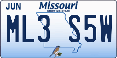 MO license plate ML3S5W