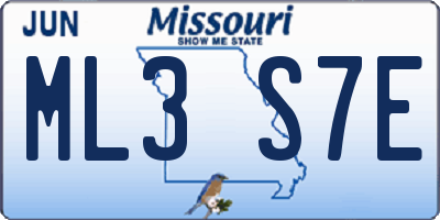MO license plate ML3S7E