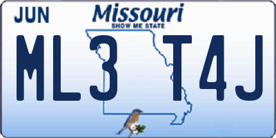 MO license plate ML3T4J