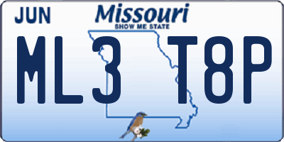 MO license plate ML3T8P